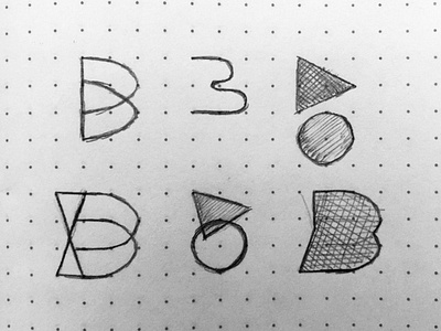 Sketching the alphabet - B letter logo mark sketch