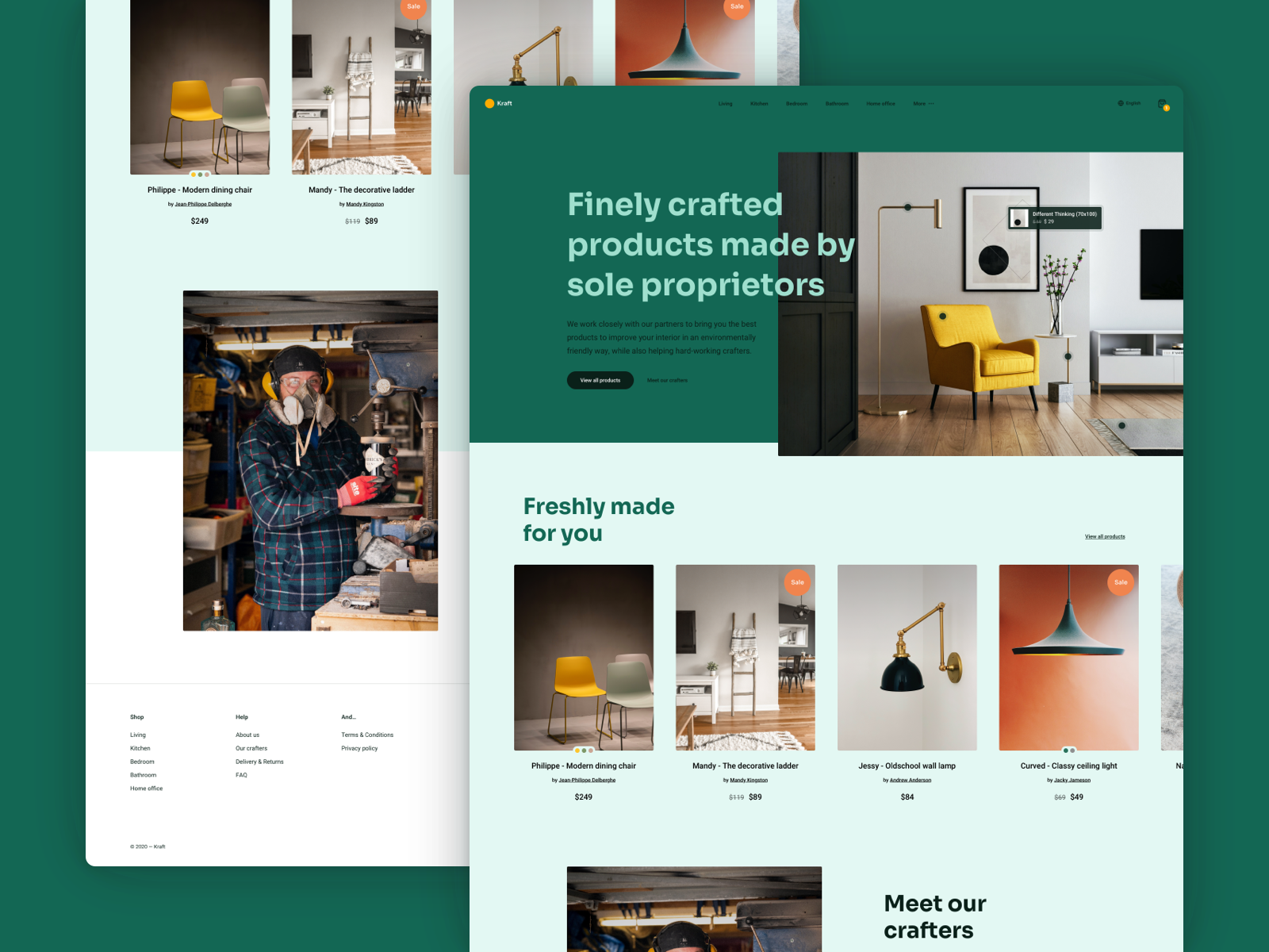 Interior Webshop Homepage by Mathijs Lemmers on Dribbble