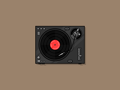 Record Player illustration lines player record strokes vector