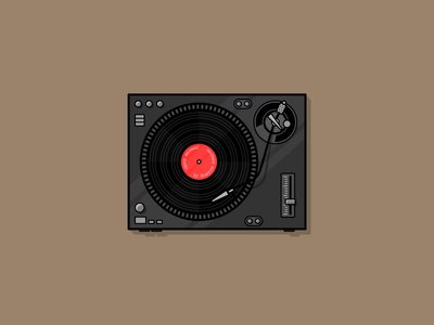 Record Player illustration lines player record strokes vector