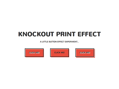 Knockout Print Button Effect