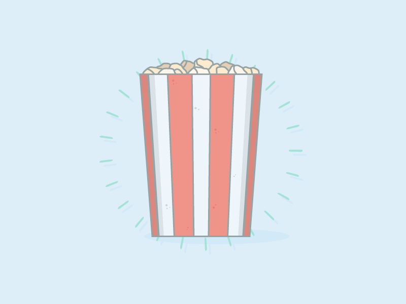 Popcorn flat icon illustration illustrator movie movies popcorn