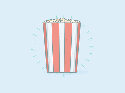 Popcorn flat icon illustration illustrator movie movies popcorn