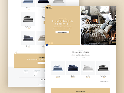 Joarz Website Concepts bedding design homepage layout product shop site webdesign webshop website