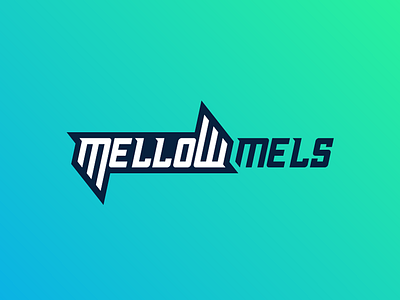 Mellow Mels Logo Type concept design dj grabient gradient logo mark music type vj