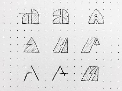 Sketching the alphabet - A a brand branding concept concepts logo logos mark sketch sketches sketching