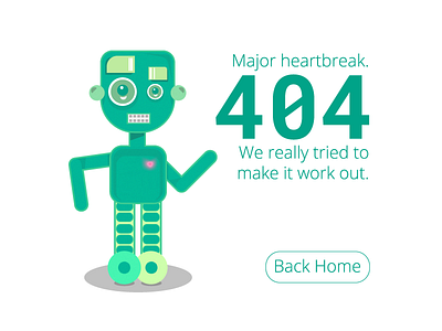 Major Heartbreak 404 404 error flat flat ui grain heartbreak illustration illustrator mesh gradient ui ui design