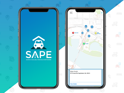 Sape - Parking Application android app app development design graphic design ios app logo ui ux