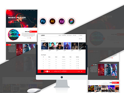 Music Streaming Website android app branding designing graphic design ios app mobile app music website ui