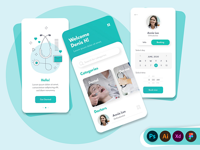 Healthcare Mobile App android app branding design graphic design healtcare app ios app mobile app online booking ui ux