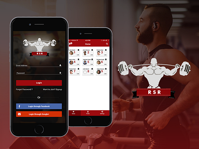 RSR android app app development design graphic design gym illustration ios app logo native app ux