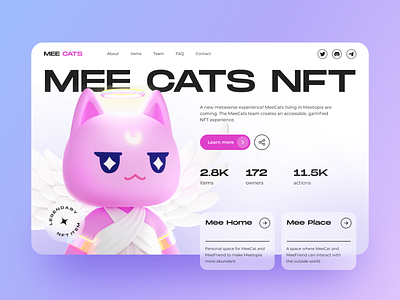 Mee Cats — NFT Collection cats design desktop figma marketplace metaverse nft nft collection ui