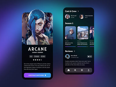 Arcane — Movie mobile app
