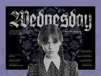 Wednesday — Series web page cinema design desktop figma gothic halloween movie netflix show wednesday
