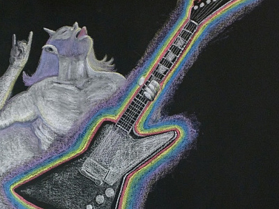 Tenacious DD chalkboard deloittedigital guitars illustration rainbow rock unicorn