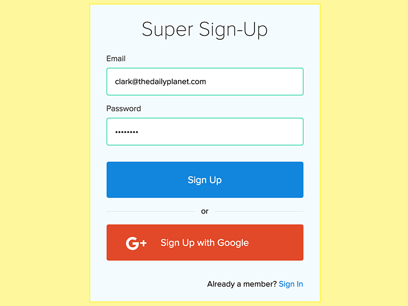 Sign-Up #001 001 dailyui sign up