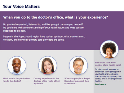 Your Voice Matters landing page css3 healthcare pushdesign ui ux washington