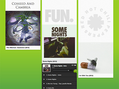 Typekit/Spotify music player concept band logos coheed and cambria fun red hot chili peppers spotify typekit