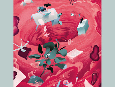 Menstruation in the workplace – II colour editorial editorial illustration illustration menstruation period