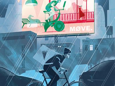 Gear Patrol: Wealth & wellness cycling editorial graphic health illustration texture wellness