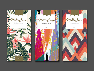 MillaCocoa Chocolate Packaging branding design food packaging label design labels packagedesign packaging typography