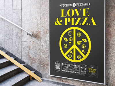 Love & Pizza for Kitchen Pizzeria design graphic illustration illustration logo poster poster design restaurant restaurant branding typography vector