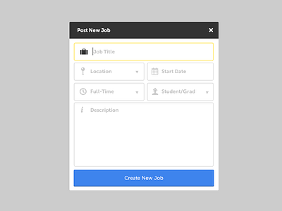 Post New Job button flat flat ui modal