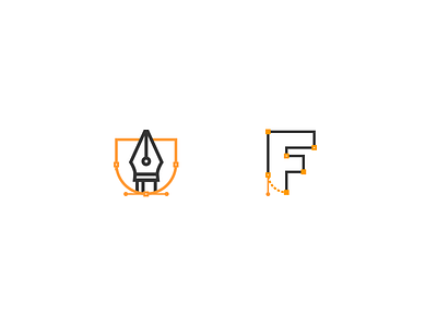 Flat Foundry Logo curves f letter f logo pen tool vector