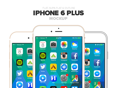 Flat iPhone 6 Plus Mockup