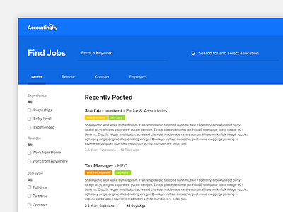 Job Search filter job job board job search jobs search tabs tags