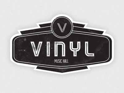 Vinyl Music Hall logo losttype marquee music record texture vinyl