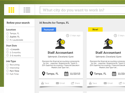 Search Results icons job search results