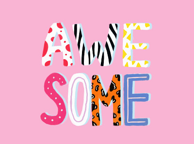 AWESOME illustration cute hand lettering illustration letter lettering letters pink print procreate typography word