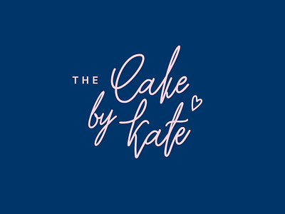 Cake by Kate — logo & identity design blue branding cake cake logo cute draw logo femme femme design food logo heart identity design lettering logo logotype minimalism pink pink logo
