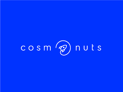 C O S M O N U T S brand circle logo logotype nut nuts plane planet rocket silver space space ship