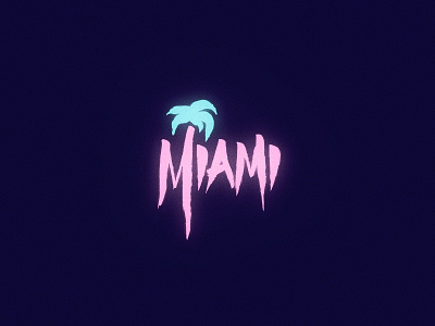 Miami beach brush logo logotype miami palm