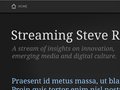 Streaming Steve R 960 blue charcoal dark droid serif gray grid texture