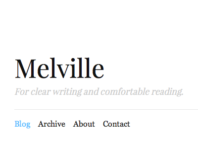 Melville blog clean comfortable palatino linotype playfair display reading serif squarespace white writing