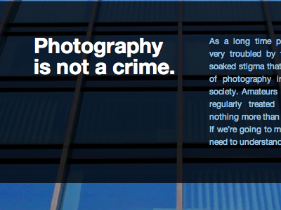 Photography is not a crime.