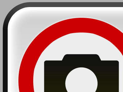 Possible Book App Icon black camera icon no photography red sign sucky icon white