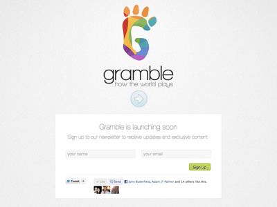 Gramble World Landing Page