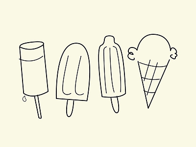 Popsicles daydream doodle ice cream illustration illustrator pen tool popsicle summer vector weekend yum