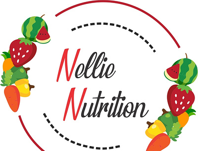 nellie nutrition branding circle circle logo clean design drawing icon illustration logo logodesign vector