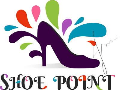 Shoe point branding circle illustration vector icon logo logodesign typography vector