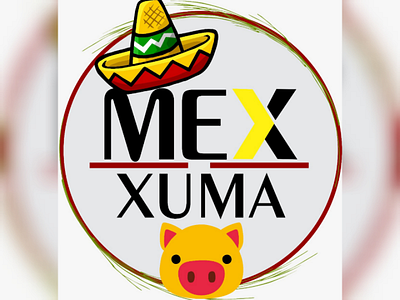 Mex Xuma branding circle logo illustrator logo design mexican restaurant logo vector