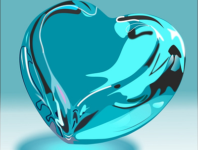 glass heart 3d art 3d graphic animated branding clean illustration illustration vector icon vector