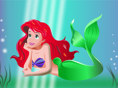 mermaid animated logo 3d animation animation cartoon clean illustration vector