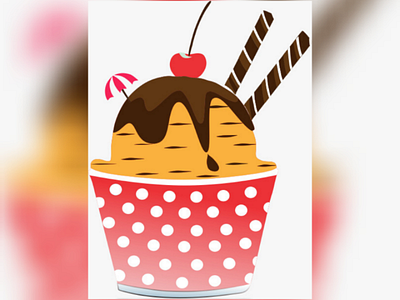 Ice cream cup logo design product design vector graphic vector illustration