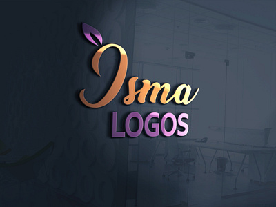 glass wall 3d logo with my name