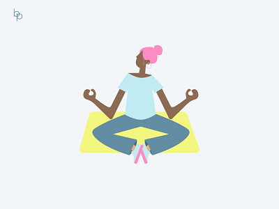 flat girl meditating art artwork digital illustration flat flat illustration illustration vector